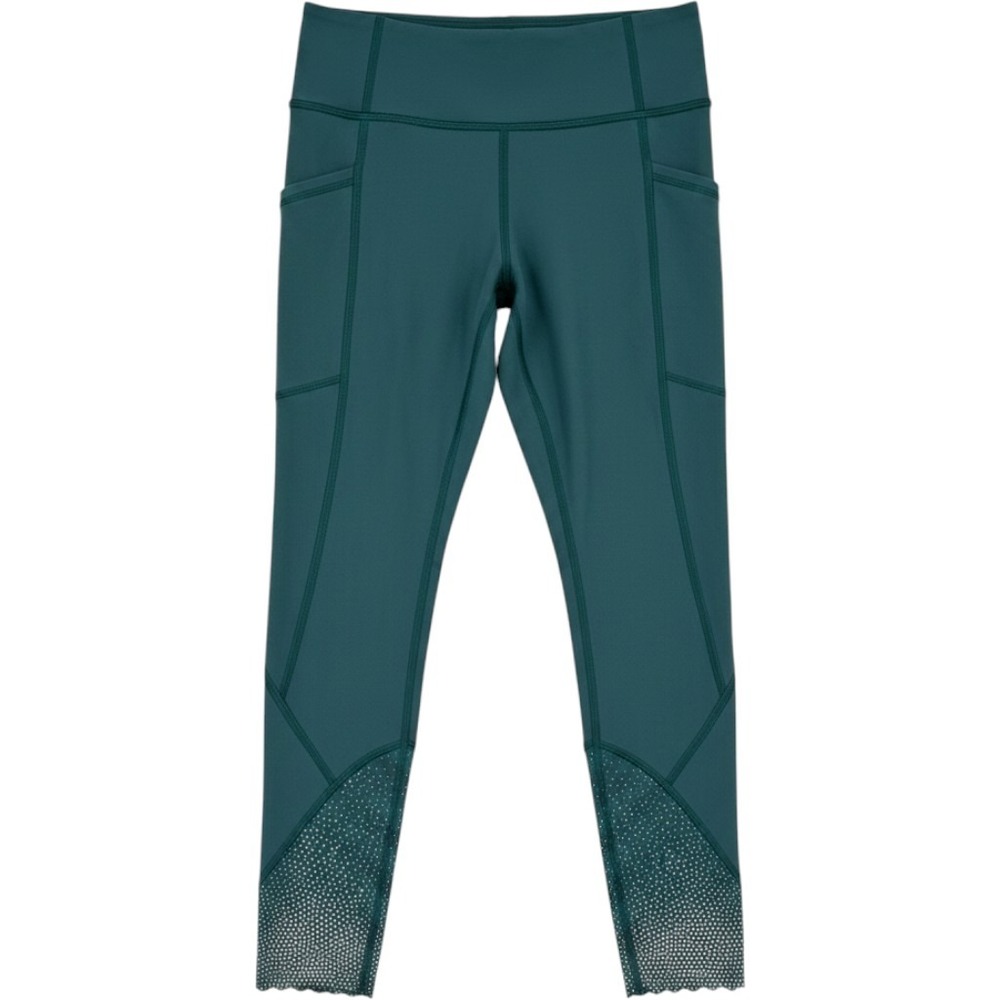 Lululemon Tight Stuff Tight II Women 4 Green Reflective Scallop Hem Pockets